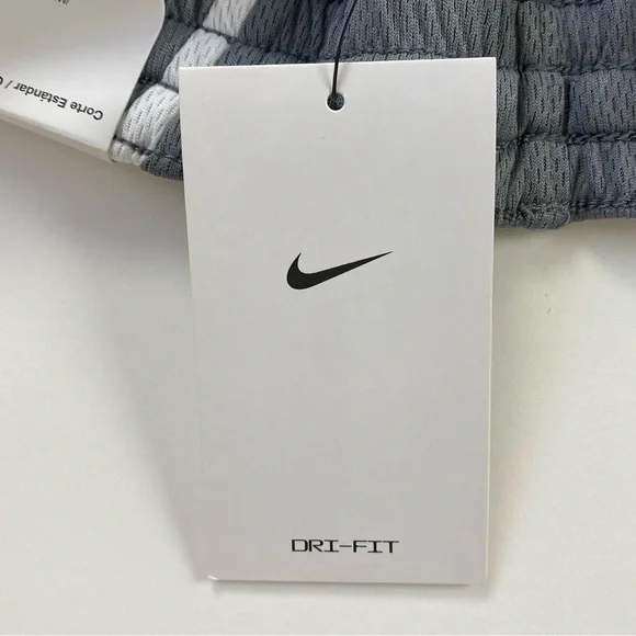 NWT Nike Dri Fit Big Kids Boys Basketball Shorts Size Small Gray White Logo - Picture 4 of 8